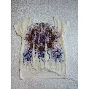 Maurices Short Sleeve Burnout Blouse size large